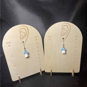 Whimsical Blue Mushroom Earrings
